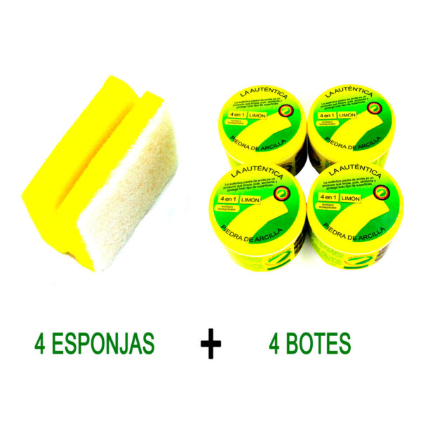 4 unidades con 4 esponjas de regalo