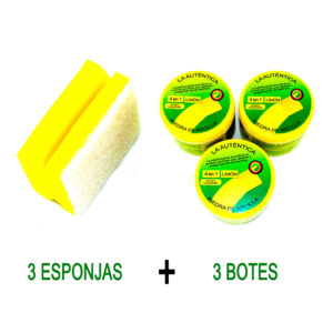 3 botes de 900 gr. con 3 esponjas de regalo